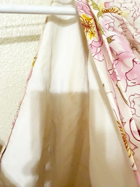 Sau Lee Posey Puff Sleeve Floral Pastel Pink Ruched Mini Dress Size US 8 - Picture 14 of 16